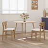 vidaXL Esszimmerstuhl 2 pcs Nat&uuml;rlich und hell Massives Gummiholz