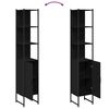 vidaXL Badezimmerschrank Schwarz Eichen-Optik 33 x 33 x 185,5 cm