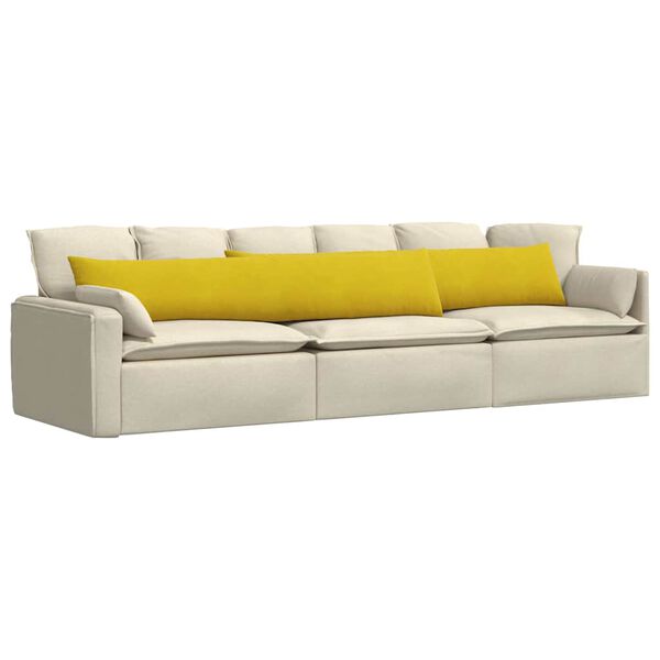 vidaXL Sofakissen 2 St&uuml;ck Gelb 200 x 40 cm Cordstoff