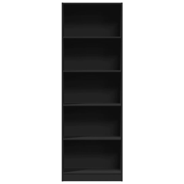 vidaXL B&uuml;cherregal Schwarz 60x24x176 cm Holzwerkstoff