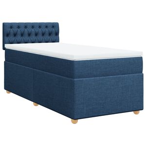 vidaXL Boxspringbett mit Matratze Blau 80x200 cm Stoff