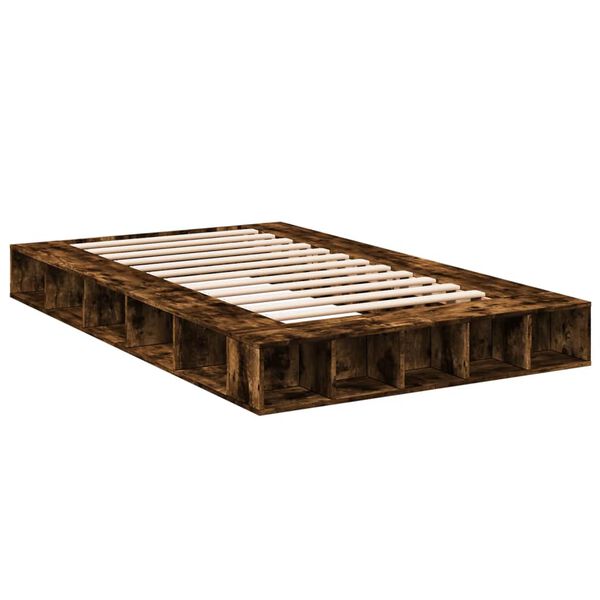vidaXL Bettgestell R&auml;uchereiche 135x190 cm Holzwerkstoff