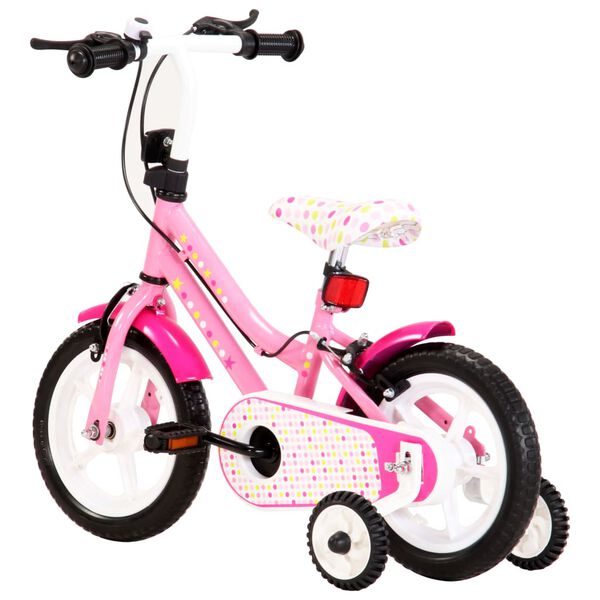 vidaXL Kinderfahrrad 12 Zoll Wei&szlig; und Rosa