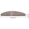 vidaXL Stufenmatten 15 Stk. 65x21x4 cm Dunkelbeige Halbrund Gro&szlig;