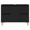 vidaXL Waschbeckenunterschrank Schwarz 80x33x60 cm Holzwerkstoff