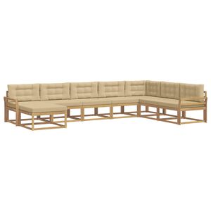 vidaXL Outdoor-Sofagarnitur 8 stk. Wei&szlig; und Beige
