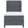 vidaXL Boxspringbett mit Matratze Dunkelgrau 200 x 100 cm Polyester