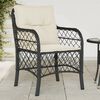 vidaXL Gartenst&uuml;hle mit Kissen 2 Stk. Schwarz Poly Rattan