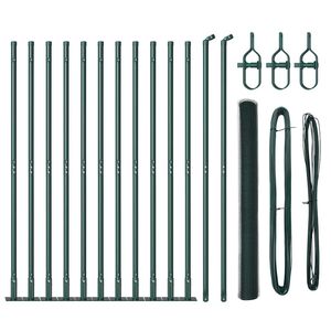 vidaXL Sechseckzaun mit Betonsockel 25 x 1,6 m PVC-beschichteter Stahl