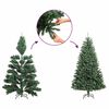 vidaXL Schlanker Weihnachtsbaum mit 300 LEDs mit St&auml;nder Gr&uuml;n 210 cm