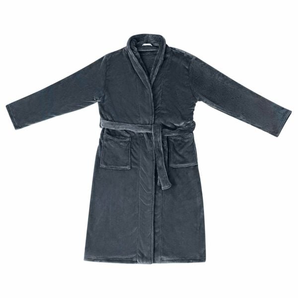 vidaXL Bademantel ohne Kapuze Marineblau XL Flanell