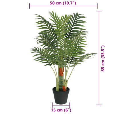 vidaXL Palme Künstlich mit 3 Stämmen Grün 85 cm PP