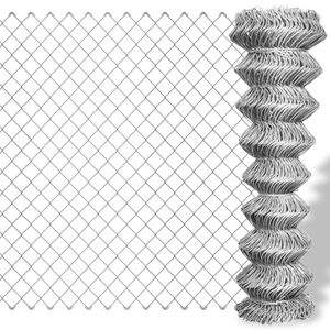 vidaXL Maschendrahtzaun Verzinkter Stahl 25&times;1,25 m Silbern