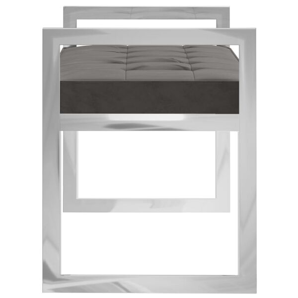 vidaXL Bank 97 cm Grau Samt und Edelstahl