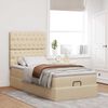 vidaXL Ottomane Bett mit Matratze & LEDs Creme 90x200 cm Stoff