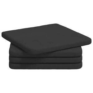vidaXL Sitzkissen 4 pcs Schwarz 40 x 40 x 3 cm Mikrofaserstoff