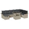 vidaXL Gartensofa-set 9 stk. Hellgrau Poly-Rattan