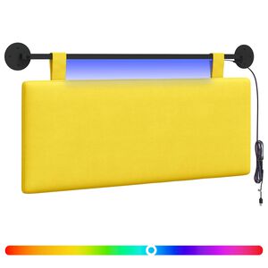vidaXL H&auml;ngendes Kopfteil Mit LED Licht Helles Gelb Cordstoff