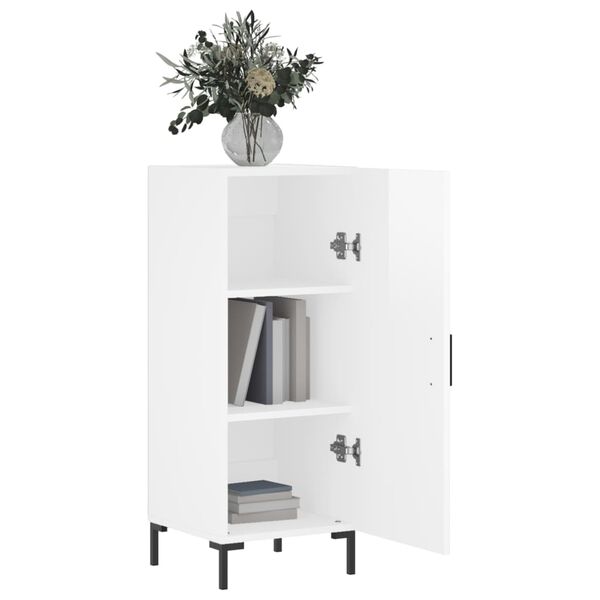 vidaXL Sideboard Hochglanz-Wei&szlig; 34,5x34x90 cm Holzwerkstoff