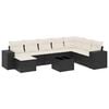 vidaXL 9-tlg. Garten-Sofagarnitur mit Kissen Schwarz Poly Rattan