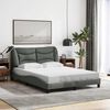 vidaXL Bettgestell ohne Matratze "Hvar" Dunkelgrau 120x200 cm Stoff