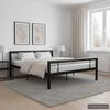 vidaXL Bettgestell Schwarz und Wei&szlig; Metall 120x200 cm