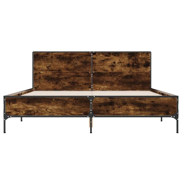 vidaXL Bettgestell R&auml;uchereiche 150x200 cm Holzwerkstoff und Metall