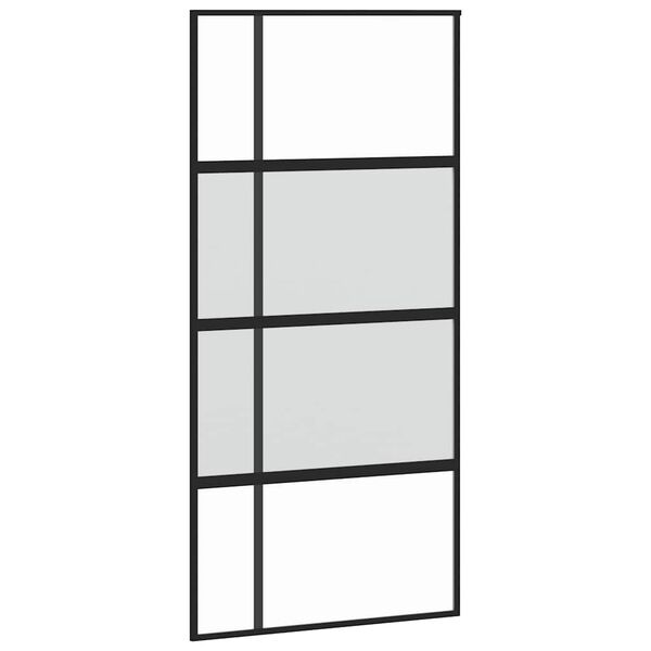 vidaXL Schiebet&uuml;r Schwarz 102,5x205 cm Hartglas und Aluminium