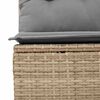 vidaXL Gartenbank mit Kissen Beige Poly Rattan