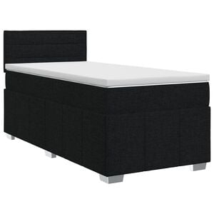 vidaXL Boxspringbett mit Matratze Schwarz 80 x 200 cm Stoff