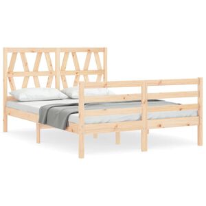 vidaXL Massivholzbett mit Kopfteil 140x200 cm