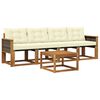 vidaXL Outdoor-Sofagarnitur 5 Stk. Natur und Creme