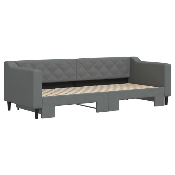 vidaXL Tagesbett Ausziehbar Dunkelgrau 80x200 cm Stoff
