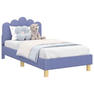 vidaXL Kinderbettgestell mit Kopfteil Jeans blau 80 x 160 cm Stoff