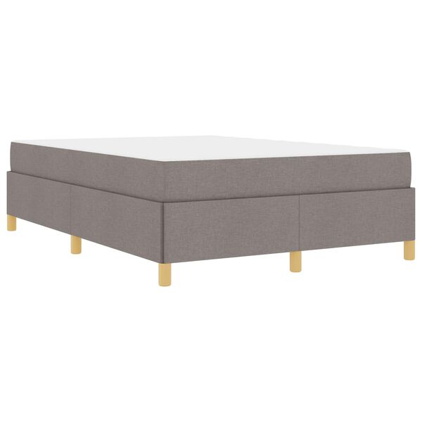 vidaXL Bettrahmen mit Matratze Taupe 140 x 200 cm Stoff