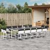 vidaXL 15-tlg. Garten-Essgruppe mit Kissen Wei&szlig; Textilene