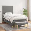 vidaXL Boxspringbett mit Matratze Dunkelgrau 90x200 cm Stoff