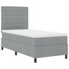 vidaXL Boxspringbett mit Matratze Hellgrau 90 x 200 cm Stoff
