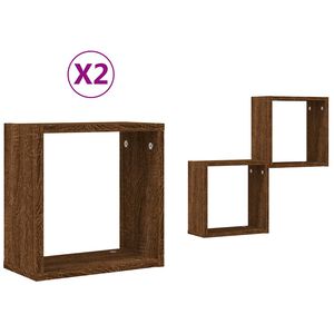 vidaXL W&uuml;rfelregale 2 Stk. Braune 30x15x30 cm