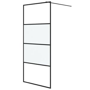 vidaXL Duschwand f&uuml;r Begehbare Dusche Schwarz 90x195cm Halbmatt ESG