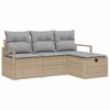 vidaXL Sofa Set 4 stk. 4-Sitzanzahl Beige und Hellgrau Poly-Rattan