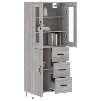 vidaXL Highboard Grau Sonoma 69,5x34x180 cm Holzwerkstoff