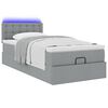 vidaXL Ottomane Bett mit Matratze & LEDs Hellgrau 80x200 cm Stoff