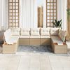 vidaXL Gartensofa-set mit Kissen 5 pcs Beige und Creme Polyrattan