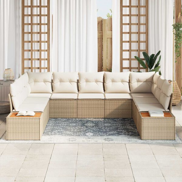 vidaXL Gartensofa-set mit Kissen 5 pcs Beige und Creme Polyrattan