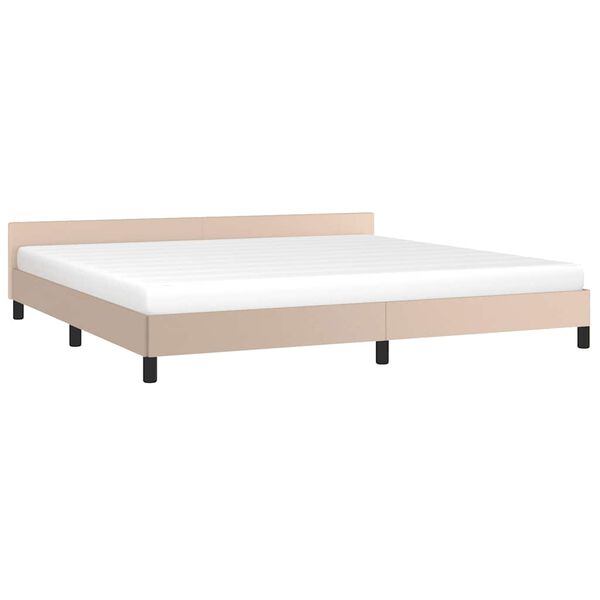 vidaXL Bettgestell mit Kopfteil ohne Matratze Cappuccino 200x200 cm