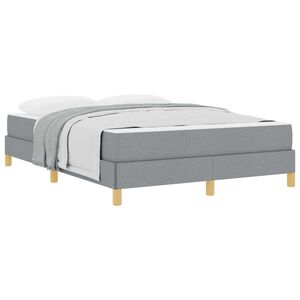 vidaXL Boxspringbett mit Matratze Hellgrau 140 x 190 cm Stoff