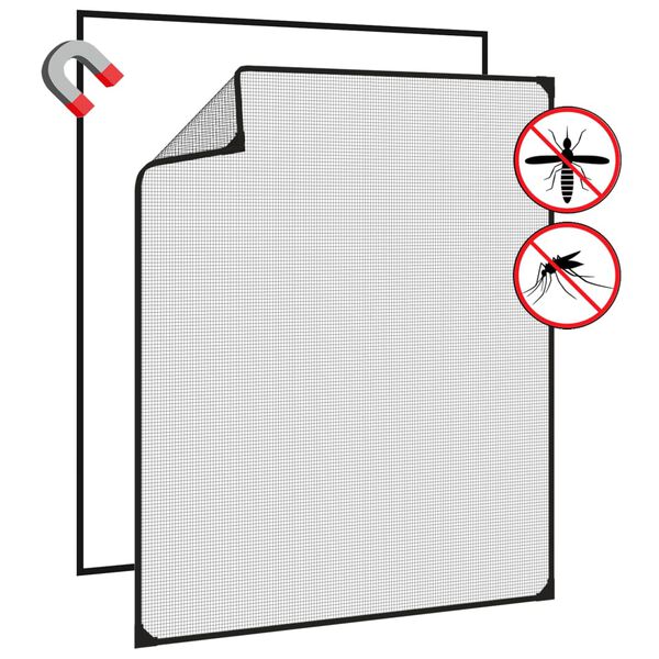 vidaXL Magnet-Insektenschutz f&uuml;r Fenster Anthrazit 100x120 cm
