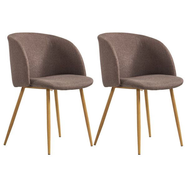 vidaXL Esszimmerst&uuml;hle 2 Stk. Braun Stoff