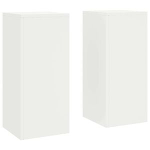 vidaXL Pflanzenst&auml;nder 2 pcs Wei&szlig; 24 x 24 x 55 cm Stahl